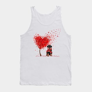 Happy Valentine's Day Heart Tree Rottweiler Tank Top